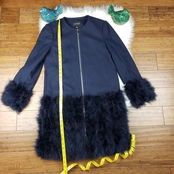 Club Monaco wool blend feather coat small